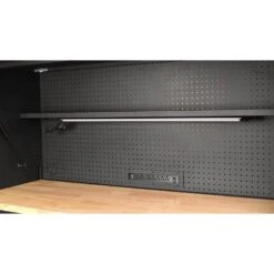 Husky 61 In. W X 23 In. D Heavy-Duty 17-Drawer Mobile Workbench Cabinet With Riser And Hutch In Matte Black -Husky Shop matte black with black trim husky mobile workbenches h61mwc15hutch fa 1000