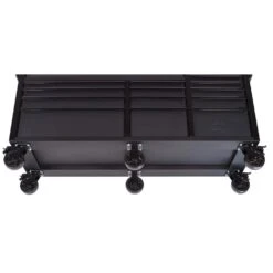 Husky Heavy-Duty 72 In. W X 24 In. D 15-Drawer Matte Black Mobile Workbench Cabinet With Solid Wood Top -Husky Shop matte black with black trim husky mobile workbenches h72mwc15blk 1d 1000