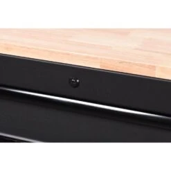 Husky Heavy-Duty 72 In. W X 24 In. D 15-Drawer Matte Black Mobile Workbench Cabinet With Solid Wood Top -Husky Shop matte black with black trim husky mobile workbenches h72mwc15blk 1f 1000