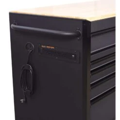 Husky Heavy-Duty 72 In. W X 24 In. D 15-Drawer Matte Black Mobile Workbench Cabinet With Solid Wood Top -Husky Shop matte black with black trim husky mobile workbenches h72mwc15blk 76 1000