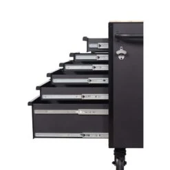 Husky Heavy-Duty 72 In. W X 24 In. D 15-Drawer Matte Black Mobile Workbench Cabinet With Solid Wood Top -Husky Shop matte black with black trim husky mobile workbenches h72mwc15blk c3 1000