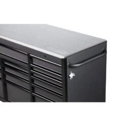 Husky 72 In. W X 24 In. D Heavy Duty 15-Drawer Mobile Workbench Cabinet Chest With Stainless Steel Top In Matte Black -Husky Shop matte black with black trim husky mobile workbenches h72mwc15dl 44 1000