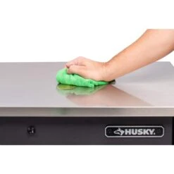 Husky 72 In. W X 24 In. D Heavy Duty 15-Drawer Mobile Workbench Cabinet Chest With Stainless Steel Top In Matte Black -Husky Shop matte black with black trim husky mobile workbenches h72mwc15dl a0 1000