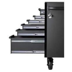 Husky 72 In. W X 24 In. D Heavy Duty 15-Drawer Mobile Workbench Cabinet Chest With Stainless Steel Top In Matte Black -Husky Shop matte black with black trim husky mobile workbenches h72mwc15dl fa 1000