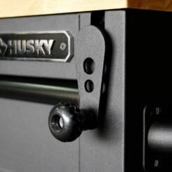 Husky 52 In. W X 25 In. D Heavy Duty 9-Drawer Mobile Workbench Cabinet With Adjustable-Height Hardwood Top In Matte Black 22 Husky 52 In. W X 25 In. D Heavy Duty 9-Drawer Mobile Workbench Cabinet With Adjustable-Height Hardwood Top In Matte Black -Husky Shop matte black with black trim husky mobile workbenches holc5209bb1m 4f 1000