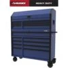 Husky Heavy-Duty 52 In. W 15-Drawer Matte Blue Steel Rolling Tool Chest Combo