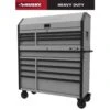 Husky Heavy-Duty 52 In. W 15-Drawer Matte Gray Steel Rolling Tool Chest Combo