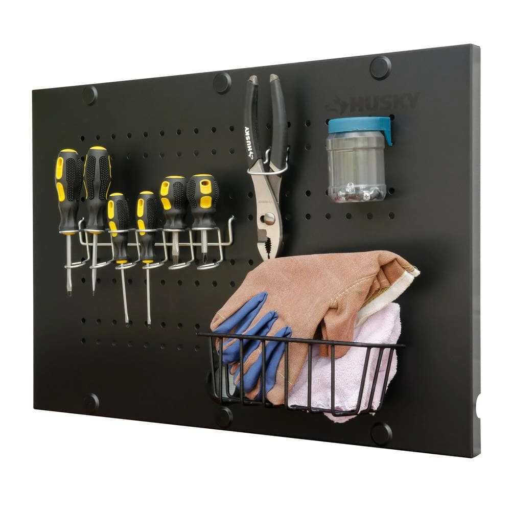 Husky 2-Pack Steel Pegboard Set In Black (24 In. W X 16 In. H) For Regular Duty Welded Steel Garage Storage System 2 Husky 2-Pack Steel Pegboard Set In Black (24 In. W X 16 In. H) For Regular Duty Welded Steel Garage Storage System - Image 2