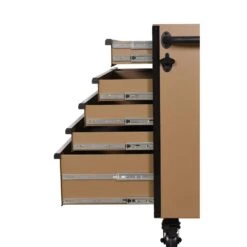 Husky Heavy Duty 52 In. W 9-Drawer Matte Tan Rolling Tool Cabinet -Husky Shop matte tan husky tool cabinets h52tr9hdv4tan 1f 1000