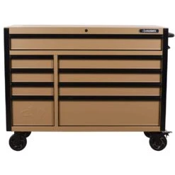 Husky Heavy Duty 52 In. W 9-Drawer Matte Tan Rolling Tool Cabinet -Husky Shop matte tan husky tool cabinets h52tr9hdv4tan 40 1000