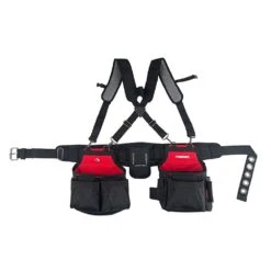 Husky Contractors 2-Bag Work Tool Belt With Suspenders