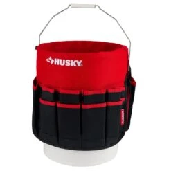 Husky 12 In. 30 Pocket Heavy Duty Bucket Jockey 5 Gallon In-Bucket Storage Tool Bag -Husky Shop red black husky tool bags hd10030 th 66 1000