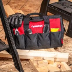 Husky 18 In. 14 Pocket Zippered Tool Bag -Husky Shop red black husky tool bags hd60018 th 44 1000