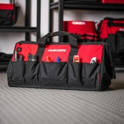 Husky 24 In. 16 Pocket Zippered Tool Bag 26 Husky 24 In. 16 Pocket Zippered Tool Bag -Husky Shop red black husky tool bags hd60024 th 76 1000