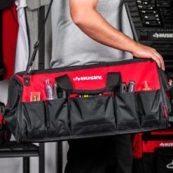Husky 24 In. 16 Pocket Zippered Tool Bag 25 Husky 24 In. 16 Pocket Zippered Tool Bag -Husky Shop red black husky tool bags hd60024 th fa 1000