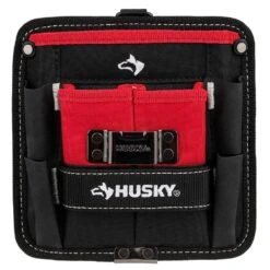 Husky 7 In. 3-Pocket Clip On Tool Belt Pouch