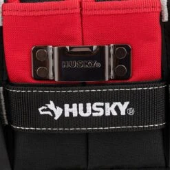 Husky 7 In. 3-Pocket Clip On Tool Belt Pouch -Husky Shop red black husky tool belts hd55200 th 76 1000