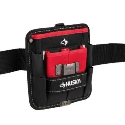 Husky 7 In. 3-Pocket Clip On Tool Belt Pouch -Husky Shop red black husky tool belts hd55200 th fa 1000