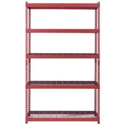 Husky 5-Tier Heavy Duty Boltless Steel Garage Storage Shelving Unit In Red (48 In. W X 78 In. H X 24 In. D) -Husky Shop red husky freestanding shelving units n2r482478w5r 1d 1000