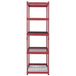 Husky 5-Tier Heavy Duty Boltless Steel Garage Storage Shelving Unit In Red (48 In. W X 78 In. H X 24 In. D) -Husky Shop red husky freestanding shelving units n2r482478w5r 40 1000