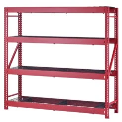 Husky 4-Shelf Metal Industrial Duty Freestanding Garage Storage Shelving Unit In Red (77 In. W X 72 In. H X 24 In. D) 16 Husky 4-Shelf Metal Industrial Duty Freestanding Garage Storage Shelving Unit In Red (77 In. W X 72 In. H X 24 In. D) -Husky Shop red husky freestanding shelving units n2w772472w4r 40 1000