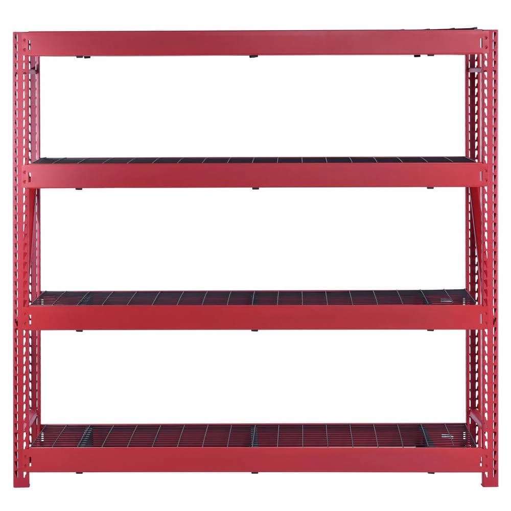 Husky 4-Shelf Metal Industrial Duty Freestanding Garage Storage Shelving Unit In Red (77 In. W X 72 In. H X 24 In. D) 7 Husky 4-Shelf Metal Industrial Duty Freestanding Garage Storage Shelving Unit In Red (77 In. W X 72 In. H X 24 In. D) - Image 7