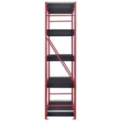 Husky 5-Shelf Metal Industrial Duty Freestanding Garage Storage Shelving Unit In Red (90 In. W X 90 In. H X 24 In. D) 18 Husky 5-Shelf Metal Industrial Duty Freestanding Garage Storage Shelving Unit In Red (90 In. W X 90 In. H X 24 In. D) -Husky Shop red husky freestanding shelving units n2w902490w5r 1d 1000