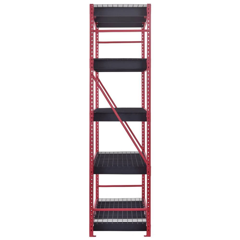 Husky 5-Shelf Metal Industrial Duty Freestanding Garage Storage Shelving Unit In Red (90 In. W X 90 In. H X 24 In. D) 5 Husky 5-Shelf Metal Industrial Duty Freestanding Garage Storage Shelving Unit In Red (90 In. W X 90 In. H X 24 In. D) - Image 5