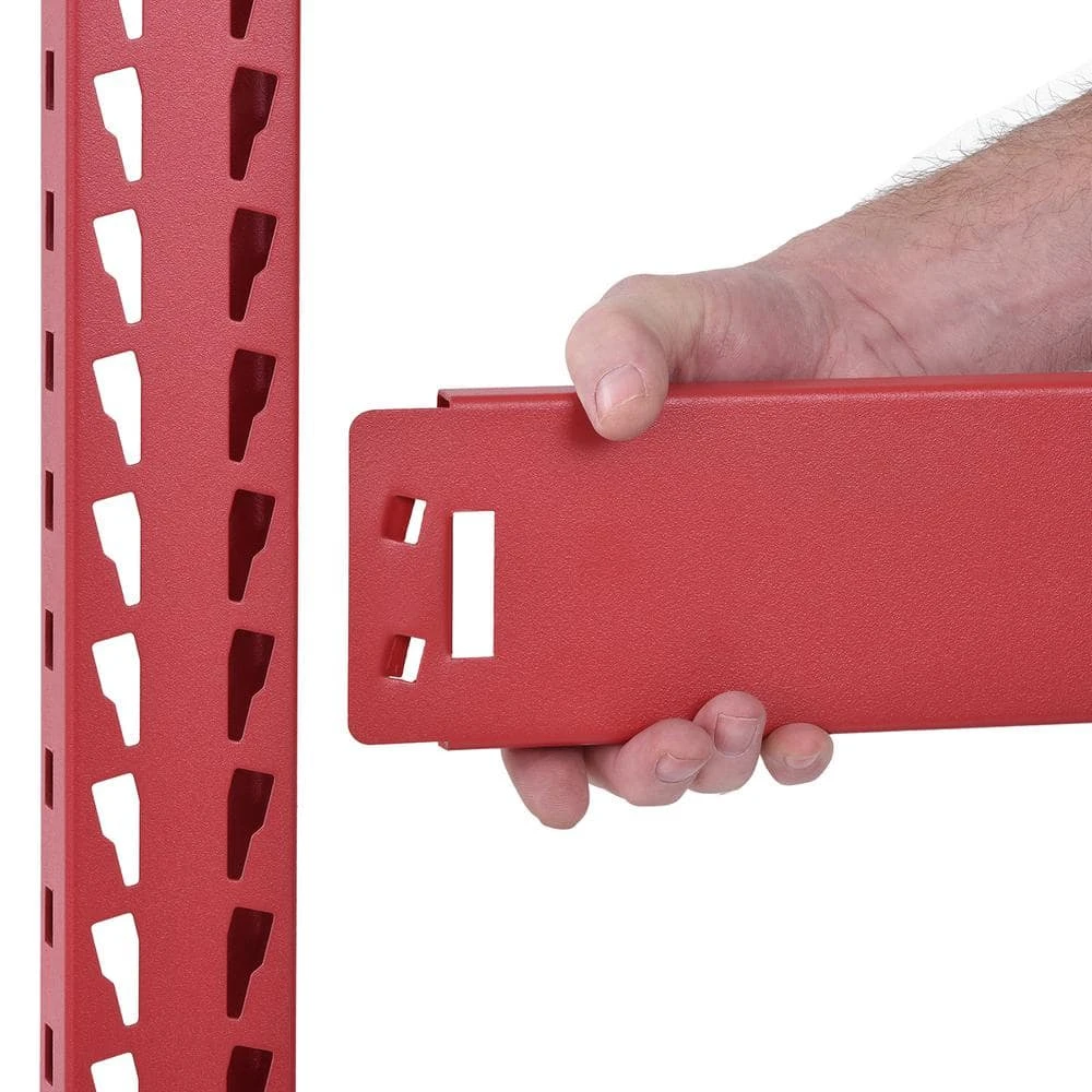 Husky 5-Shelf Metal Industrial Duty Freestanding Garage Storage Shelving Unit In Red (90 In. W X 90 In. H X 24 In. D) 9 Husky 5-Shelf Metal Industrial Duty Freestanding Garage Storage Shelving Unit In Red (90 In. W X 90 In. H X 24 In. D) - Image 9