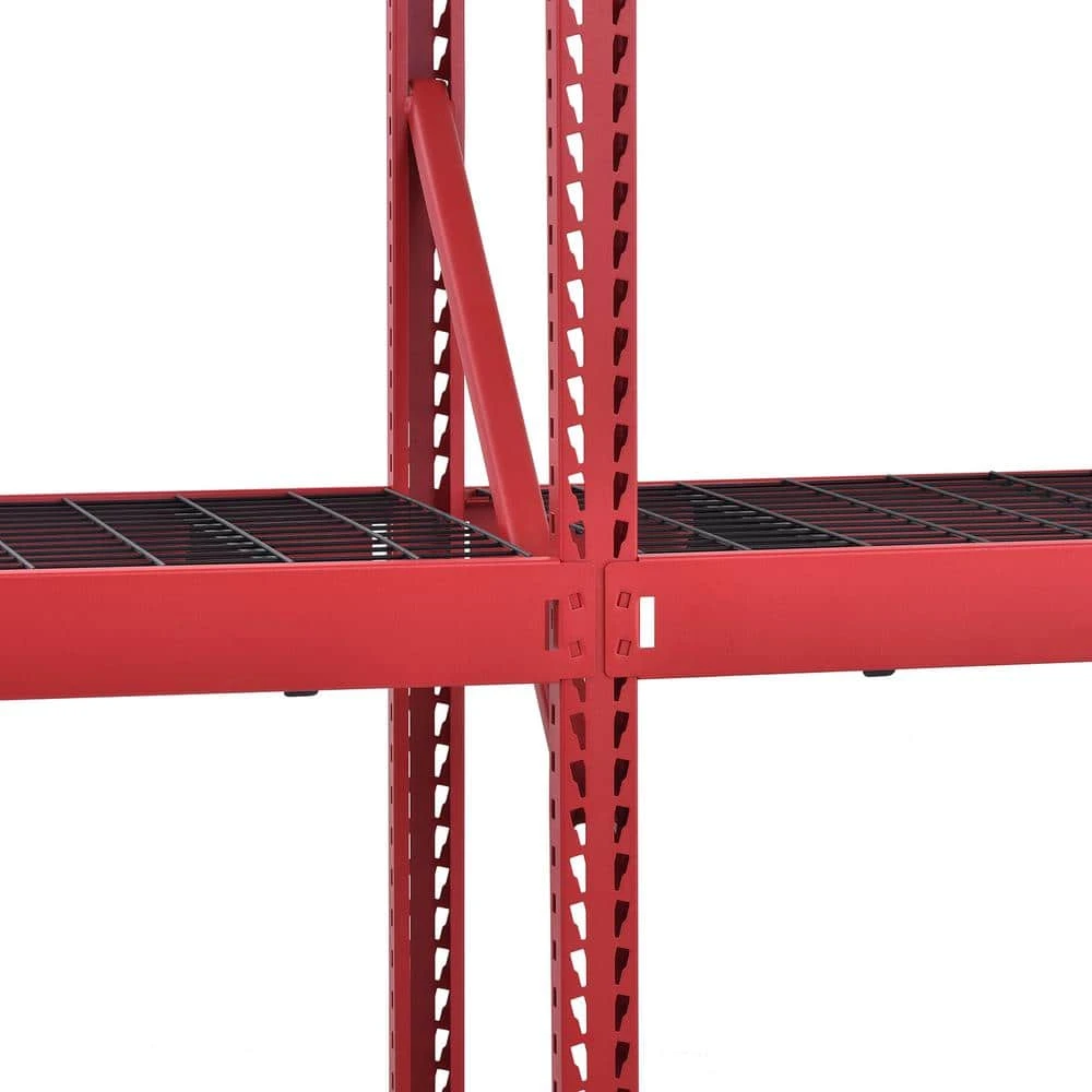 Husky 5-Shelf Metal Industrial Duty Freestanding Garage Storage Shelving Unit In Red (90 In. W X 90 In. H X 24 In. D) 6 Husky 5-Shelf Metal Industrial Duty Freestanding Garage Storage Shelving Unit In Red (90 In. W X 90 In. H X 24 In. D) - Image 6