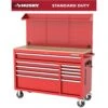 Husky Modular Tool Storage 52 In. W Standard Duty Red Mobile Workbench Cabinet With Pegboard