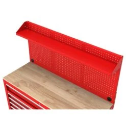 Husky Modular Tool Storage 52 In. W Standard Duty Red Mobile Workbench Cabinet With Pegboard -Husky Shop red husky mobile workbenches h52modsuite2red a0 1000