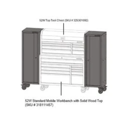 Husky Modular 20 In. W X 20 In. D Standard Duty 3-Shelf Red Rolling Side Tool Chest -Husky Shop red husky side tool cabinets lockers h20lockmodred fa 1000