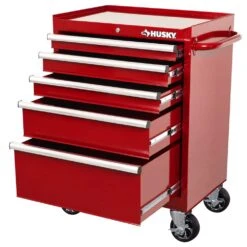 Husky Standard-Duty 27 In. W X 18 In. D 5-Drawer Red Rolling Tool Cabinet -Husky Shop red husky tool cabinets h27tr5red 40 1000