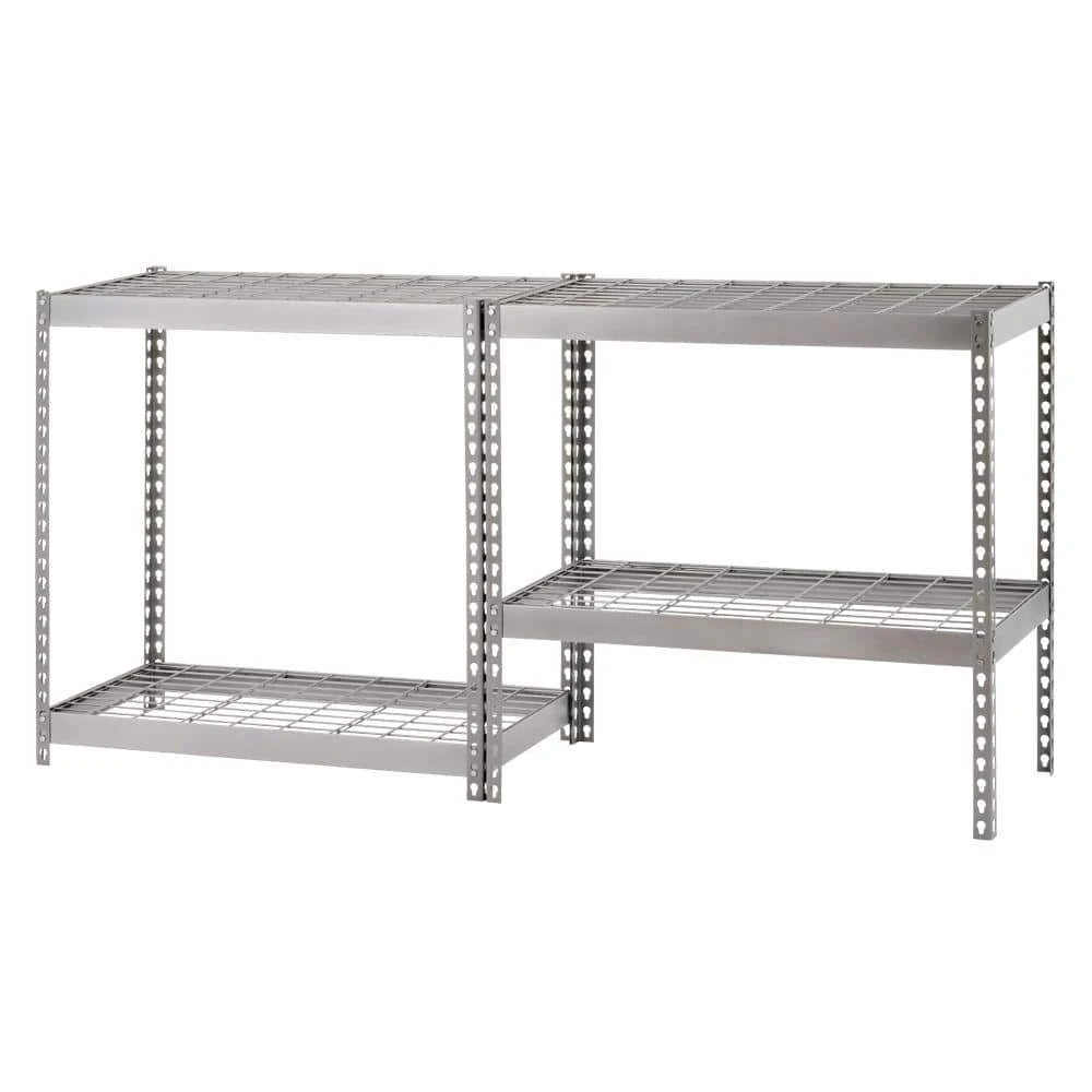 Husky 4-Tier Heavy Duty Steel Garage Storage Shelving Unit In Silver (36 In. W X 72 In. H X 18 In. D) 3 Husky 4-Tier Heavy Duty Steel Garage Storage Shelving Unit In Silver (36 In. W X 72 In. H X 18 In. D) - Image 3