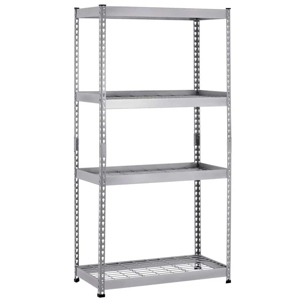 Husky 4-Tier Heavy Duty Steel Garage Storage Shelving Unit In Silver (36 In. W X 72 In. H X 18 In. D) 5 Husky 4-Tier Heavy Duty Steel Garage Storage Shelving Unit In Silver (36 In. W X 72 In. H X 18 In. D) - Image 5