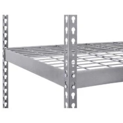 Husky 4-Tier Heavy Duty Steel Garage Storage Shelving Unit In Silver (36 In. W X 72 In. H X 18 In. D) 18 Husky 4-Tier Heavy Duty Steel Garage Storage Shelving Unit In Silver (36 In. W X 72 In. H X 18 In. D) -Husky Shop silver husky freestanding shelving units mr361872w4 77 1000