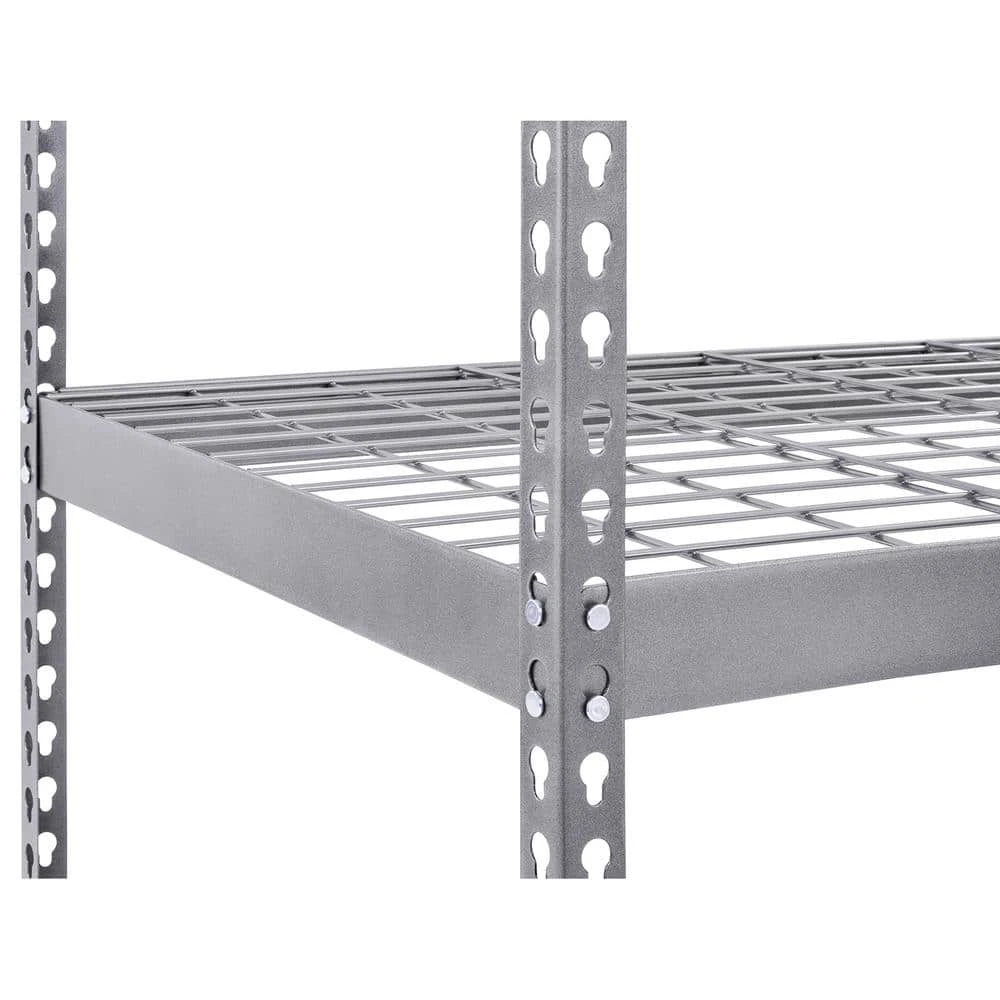 Husky 4-Tier Heavy Duty Steel Garage Storage Shelving Unit In Silver (36 In. W X 72 In. H X 18 In. D) 6 Husky 4-Tier Heavy Duty Steel Garage Storage Shelving Unit In Silver (36 In. W X 72 In. H X 18 In. D) - Image 6