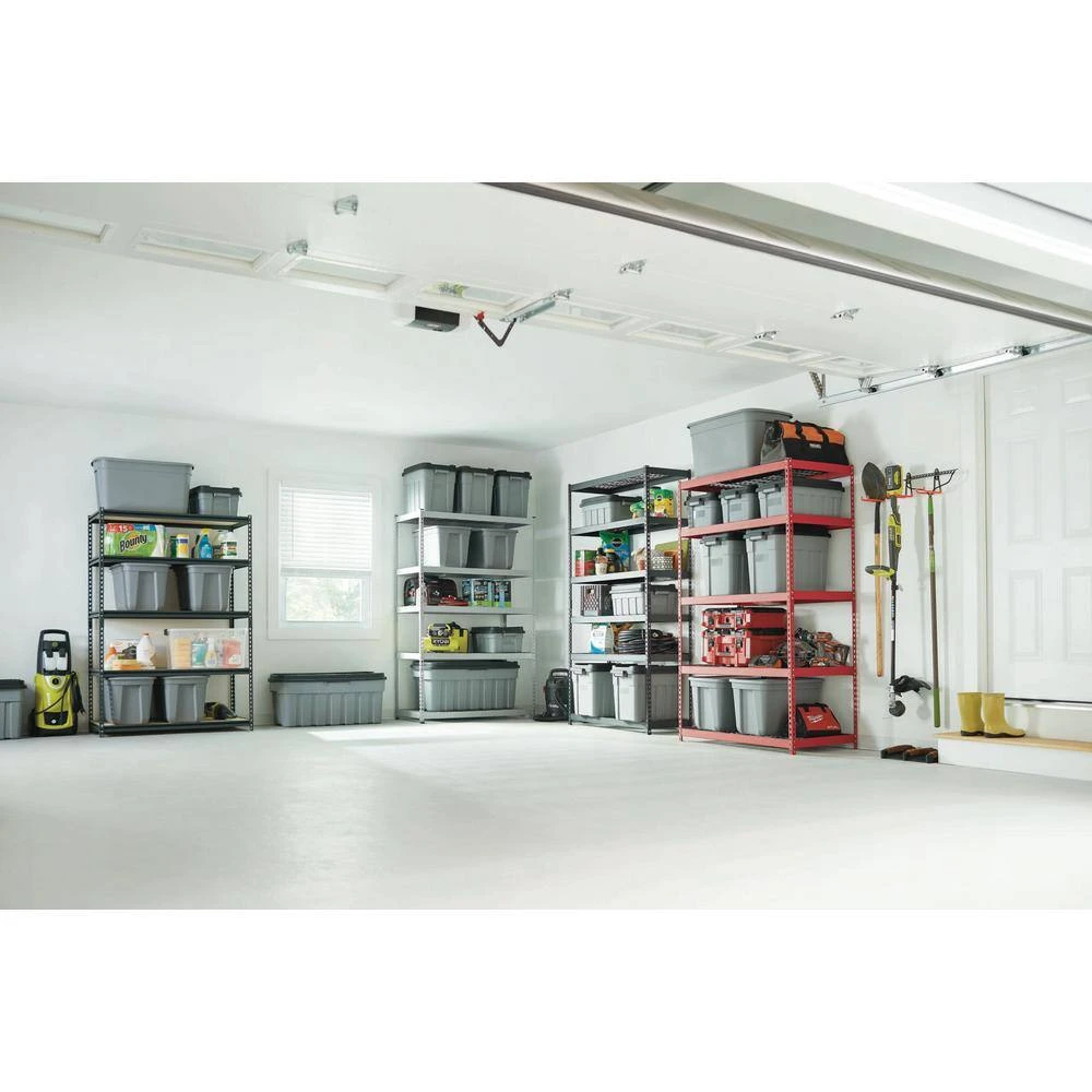 Husky 4-Tier Heavy Duty Steel Garage Storage Shelving Unit In Silver (36 In. W X 72 In. H X 18 In. D) 2 Husky 4-Tier Heavy Duty Steel Garage Storage Shelving Unit In Silver (36 In. W X 72 In. H X 18 In. D) - Image 2