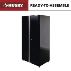 Husky Ready-to-Assemble 24-Gauge Steel Garage Gear Cabinet In Black (36.6 In. W X 72 In. H X 24 In. D