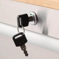 Husky 72 In. W X 18 In. D Heavy Duty 8-Drawer 1-Door Mobile Workbench Tool Chest With Solid Wood Top In Stainless Steel -Husky Shop stainless steel with silver trim husky mobile workbenches hyls 7208 c3 1000