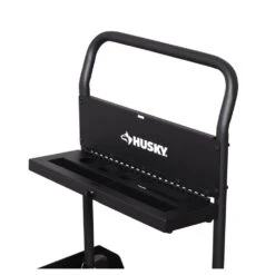 Husky 38 In. W All-Terrain Folding Tool Cart -Husky Shop textured black husky tool carts h38foldcart 77 1000