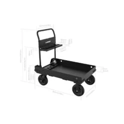 Husky 38 In. W All-Terrain Folding Tool Cart -Husky Shop textured black husky tool carts h38foldcart d4 1000