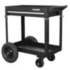 Husky 36 In. 1-Drawer 2-Tray Black All-Terrain Rolling Utility Cart