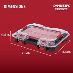 Husky Build-Out 22 In. Modular Tool Storage Deep Organizer -Husky Shop tranparent and black husky modular tool storage systems 22845 4f 1000