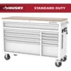 Husky Modular Tool Storage 52 In. W White Mobile Workbench Cabinet