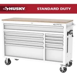 Husky Modular Tool Storage 52 In. W White Mobile Workbench Cabinet