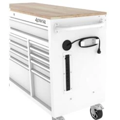 Husky Modular Tool Storage 52 In. W White Mobile Workbench Cabinet -Husky Shop white husky mobile workbenches h52mwc10modwht 76 1000
