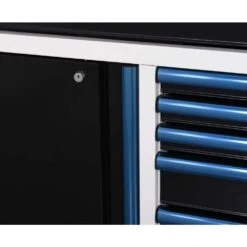 Husky Limited Edition 61 In. W X 23 In. D 11-Drawer White Mobile Workbench Cabinet With Solid Wood Top -Husky Shop white mobile workbenches h61mwc11wbb 44 1000